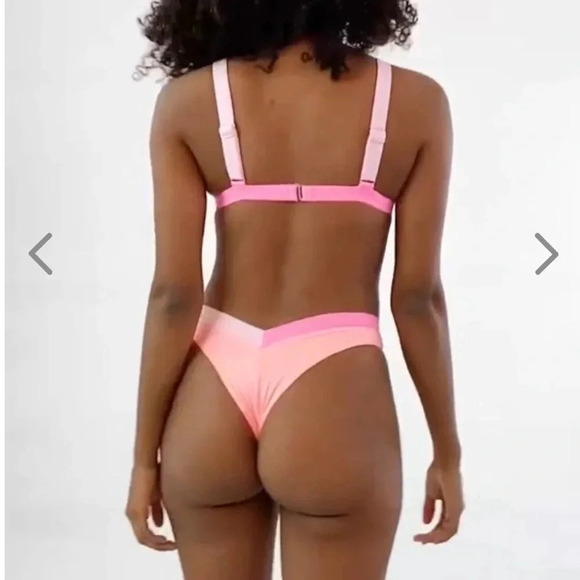 NWT OneOne Swimwear SET Bikini Gili Kameron Jesse Pink Red NEW Cheeky Triangle - Picture 7 of 13